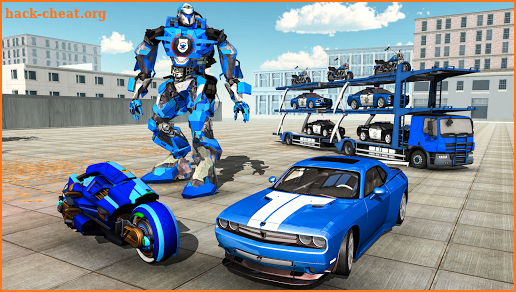 US Police Plane Robot Car Bike - Transporter Games screenshot