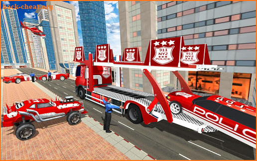 US Police Quad Bike Car Transporter Games screenshot