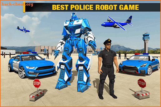 US Police Robot Car - Police Plane Transport Ship screenshot