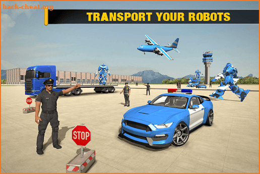 US Police Robot Car - Police Plane Transport Ship screenshot