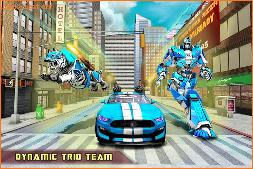 US Police Transform Robot Car White Tiger Game screenshot