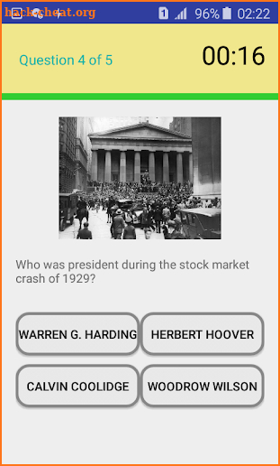 US presidents quiz screenshot