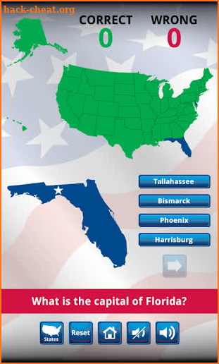 US States and Capitals Quiz screenshot