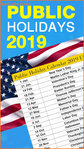 USA Calendar 2019 Popular screenshot