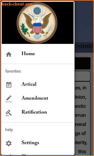 usa constitution & amendments screenshot