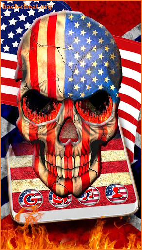 Usa Fire Skull Themes 3D Wallpapers screenshot