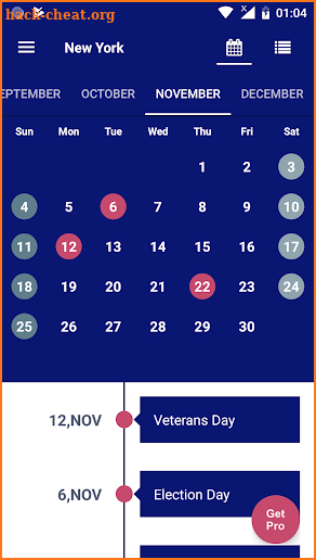 USA Holiday Calendar - Govt Public Holiday 2018 screenshot