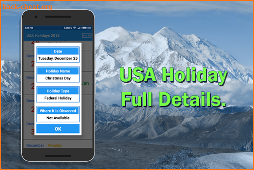 USA Holiday List 2018 screenshot