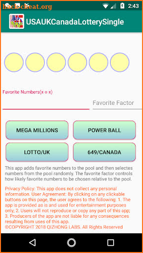 USA, UK, Canada Lottery Single Tickets screenshot