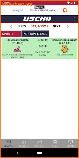 USCHO Android App screenshot