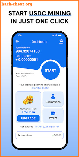 USDC Mining Crypto Cloud Miner screenshot