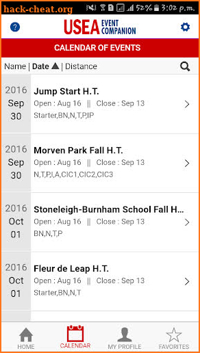 USEA Event Companion screenshot