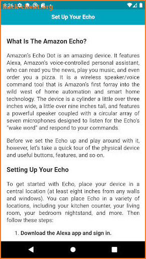 User guide for Echo Dot screenshot