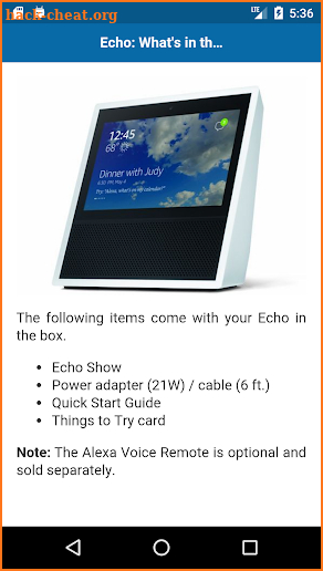 User Guide for Echo Show screenshot