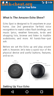 User Guide for Echo Spot screenshot