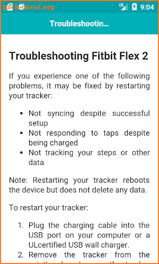 User Guide of Fitbit Alta screenshot