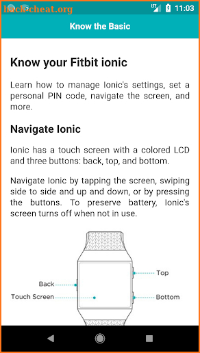 User guide of Fitbit Ionic screenshot