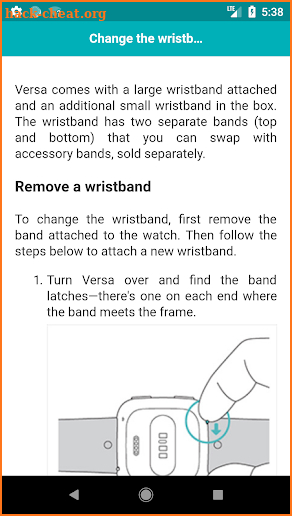 User guide of Fitbit Versa screenshot