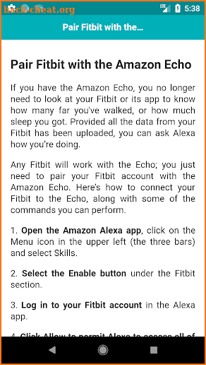 User guide of Fitbit Versa screenshot