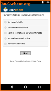 UserZoom Surveys screenshot