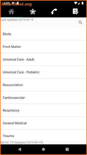 UTSW BioTel Guidelines screenshot