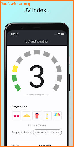 UV + Weather screenshot