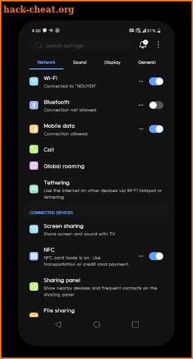 [UX8] Black Theme LG G8 V50 & V40 V35 V30 Pie screenshot