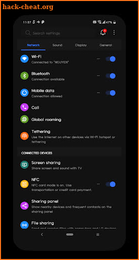 [UX8] Theme Android Q Black LG G8 V50 V40 V30 Pie screenshot