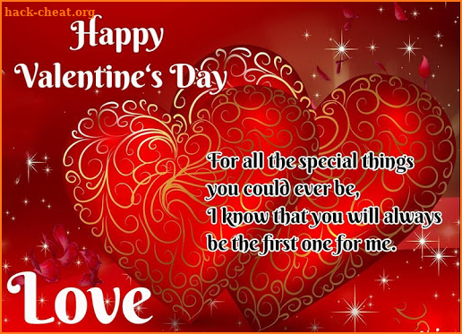 Valentine day greeting screenshot