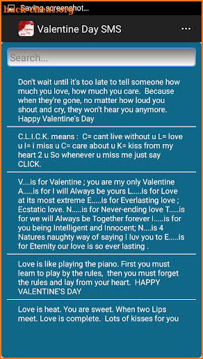 Valentine Day SMS screenshot