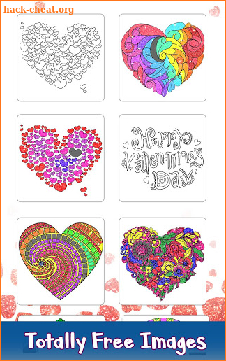 Valentine Love Glitter Color by Number Book Pages screenshot