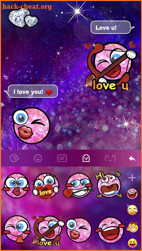 Valentine Pink Emoji Keyboard Sticker screenshot