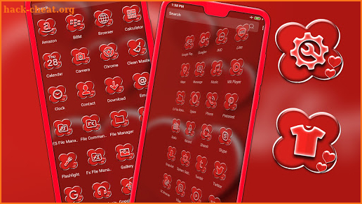 Valentine Red Heart Launcher Theme screenshot