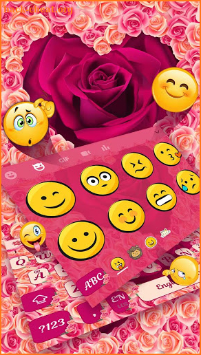 Valentine Roses hearts Keyboard Theme screenshot