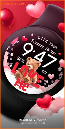 Valentine Teddy - Watch Face screenshot