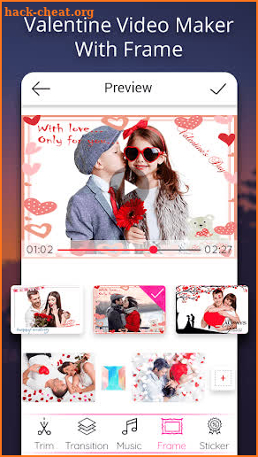 Valentine video maker with music - Photo Slideshow screenshot