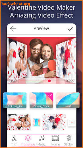 Valentine video maker with music - Photo Slideshow screenshot