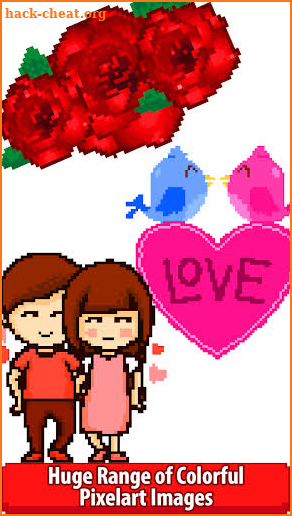 Valentines love color by number-Pixel art coloring screenshot