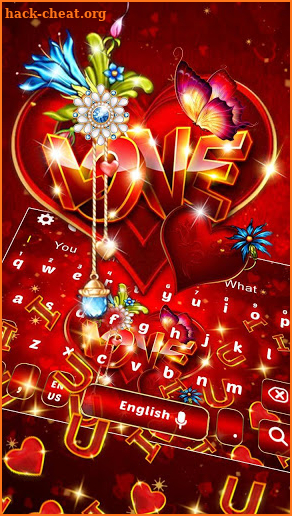 Valentines Red Love Heart Gravity Keyboard screenshot