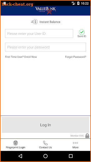 ValueBank Texas Mobile Banking screenshot
