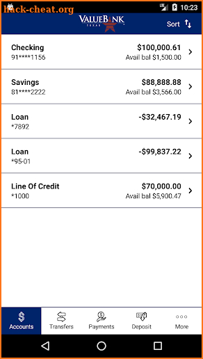 ValueBank Texas Mobile Banking screenshot