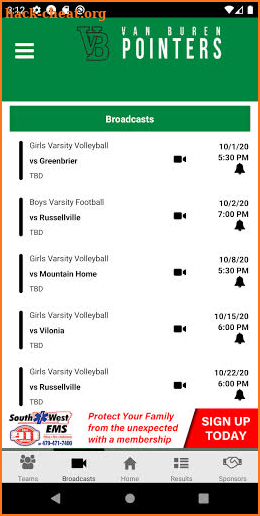 Van Buren Pointers Athletics screenshot