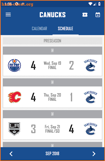 Vancouver Canucks screenshot