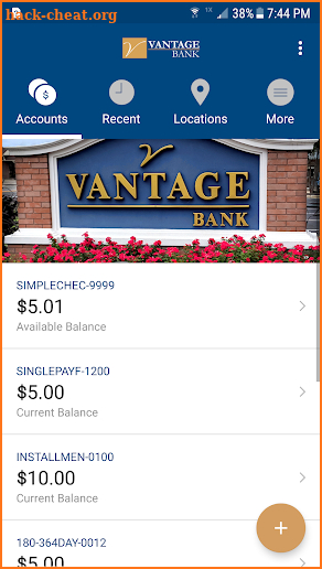 Vantage Bank of AL screenshot