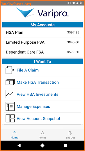 Varipro Health Cloud screenshot