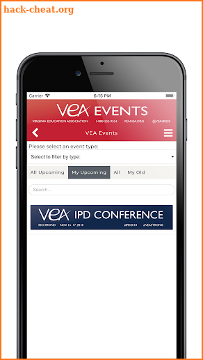 VEA Events screenshot