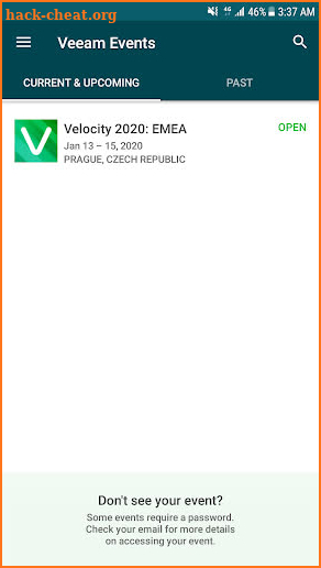 Veeam Events screenshot