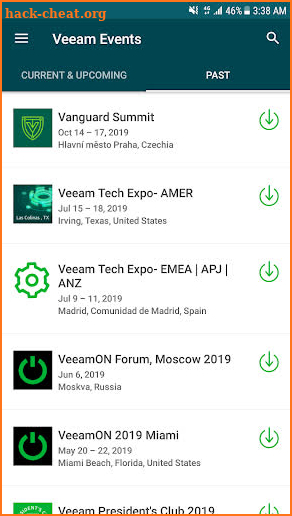 Veeam Events screenshot