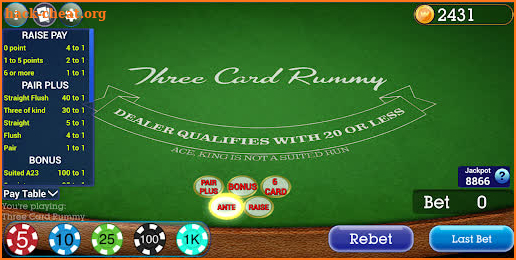 Vegas Three Card Rummy screenshot