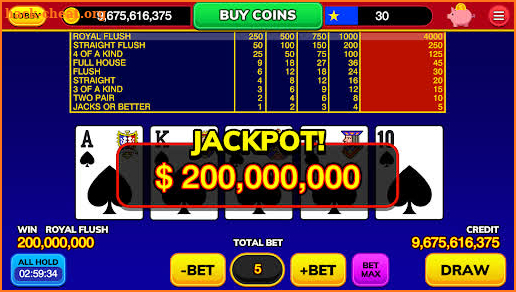 Vegas Video Poker screenshot